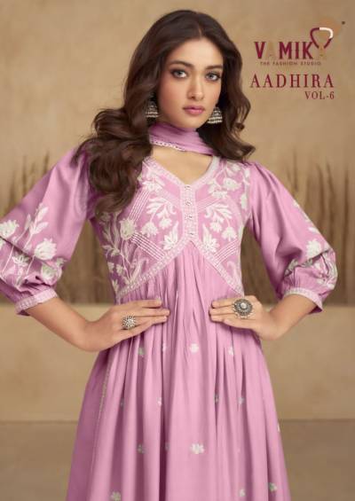 Aadhira Vol 6 By Vamika Designer Nayra Style Palazzo Suit Collection